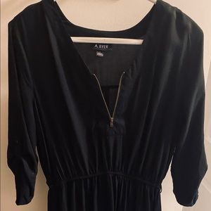 Mid knee black dress